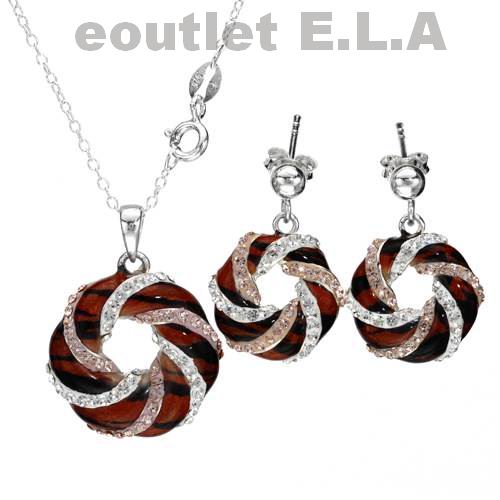 MAJESTIC SWIRL SWAROVSKI CRYSTALS SILVER JEWELLERY SET